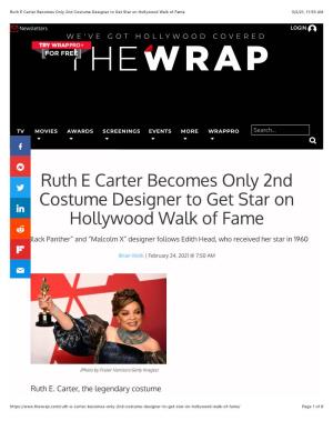 Ruth E Carter Becomes Only 2Nd Costume Designer to Get Star on Hollywood Walk of Fame 3/2/21, 11:55 AM