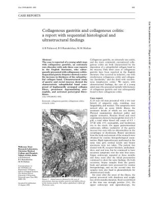 Collagenous Gastritis and Collagenous Colitis: a Report with Sequential Histological and Ultrastructural ﬁndings