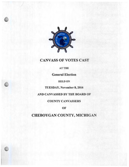 Canvass of Votes Cast Cheboygan County, Mich