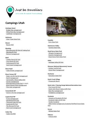Campings Utah