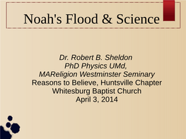 Genesis Flood and Science