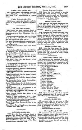 The London Gazette, Apkil 23, 1880. 2657