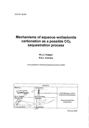 Mechanisms of Aqueous Wollastonite Carbonation As a Possible CO2