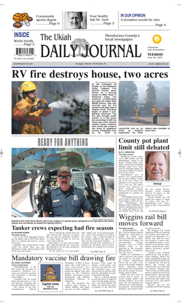 RV Fire Destroys House, Two Acres
