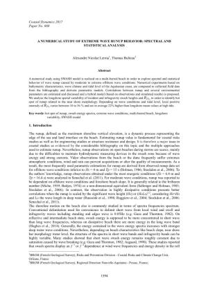 Coastal Dynamics 2017 Paper No. 060 1594 a NUMERICAL STUDY