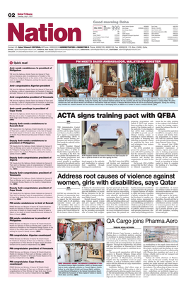 ACTA Signs Training Pact with QFBA