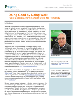 Doing Good by Doing Well: (Com)Passion and Financial Skills for Humanity by Matt Hagny
