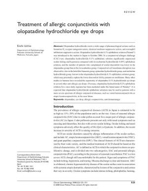 Treatment of Allergic Conjunctivitis with Olopatadine Hydrochloride Eye Drops