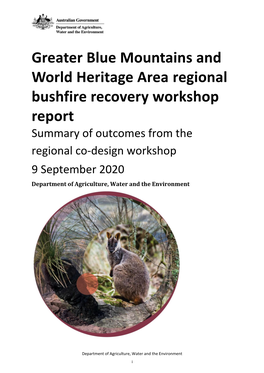 Regional Bushfire Recovery Workshop Report
