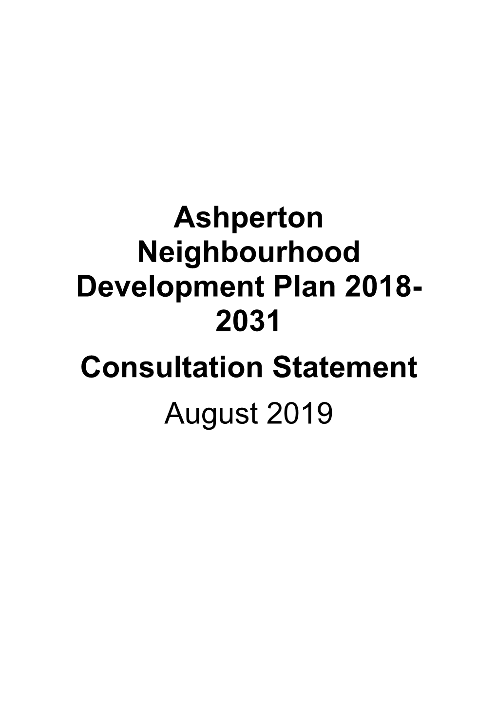 Ashperton Consultation Statement August 2019