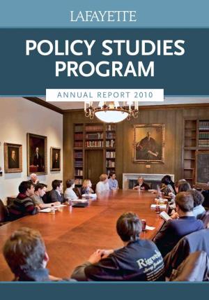 Policy Studies 2010 Annual Report