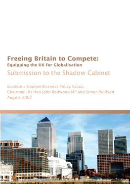 Freeing Britain to Compete: Submission to the Shadow Cabinet