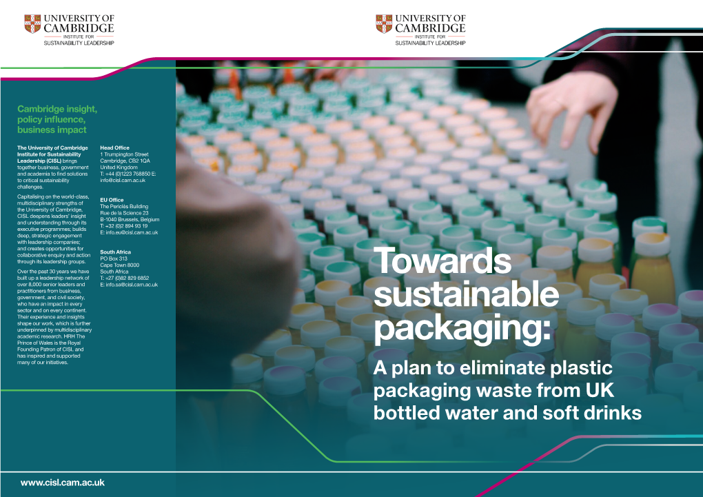 A Plan to Eliminate Plastic Packaging Waste from UK Bottled Water and Soft Drinks