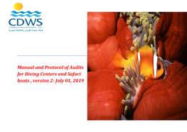 Manual and Protocol of Audits for Diving Centers and Safari Boats , Version 2- July 01, 2019