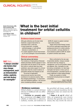 What Is the Best Initial Treatment for Orbital Cellulitis in Children?
