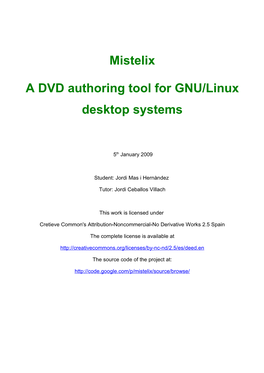 Mistelix a DVD Authoring Tool for GNU/Linux Desktop Systems