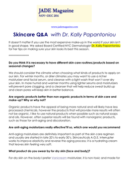 Skincare Q&A with Dr. Kally Papantoniou