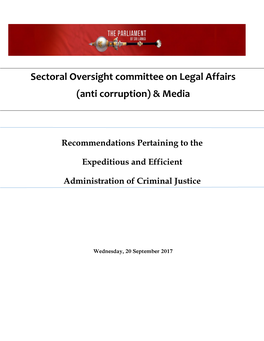 Sectoral Oversight Committee on Legal Affairs (Anti Corruption) & Media