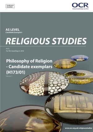 AS Level Religious Studies Candidate Exemplar Work