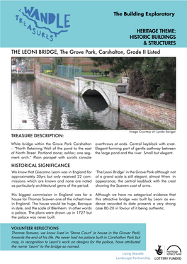THE LEONI BRIDGE, the Grove Park, Carshalton, Grade II Listed
