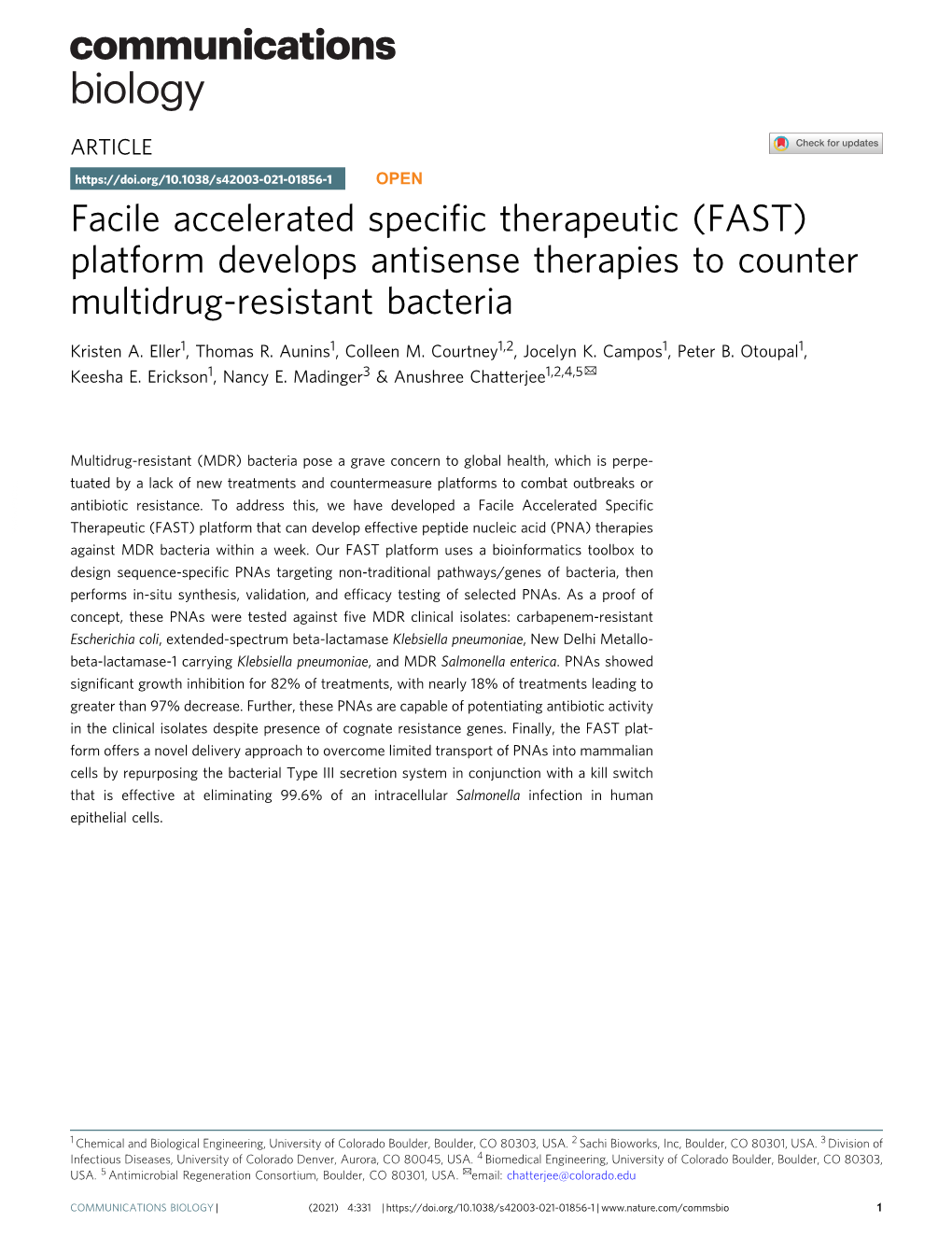 Platform Develops Antisense Therapies to Counter Multidrug-Resistant Bacteria