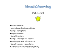 Visual Observing and Star Hopping