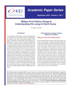 Songun): Understanding Kim Jong-Il’S North Korea
