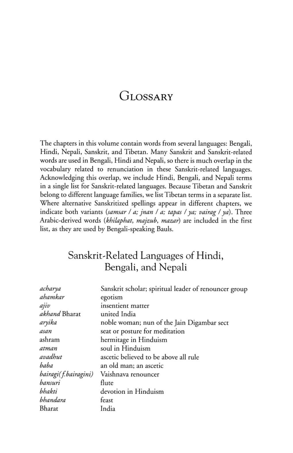 Sanskrit, Related Languages of Hindi, Bengali, and Nepali