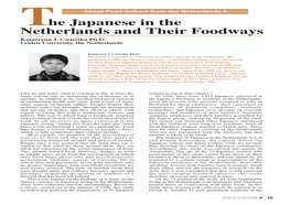 The Japanese in the Netherlands and Their Foodways