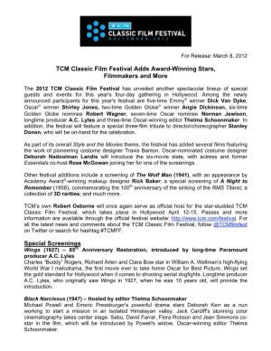 TCM CFF 2012 Programming 3 Announcement FINAL 03-08-12