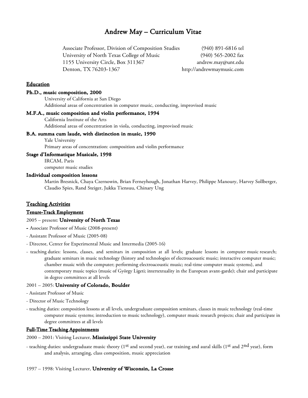 Curriculum Vitae