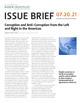 Corruption and Anti-Corruption from the Left and Right in the Americas