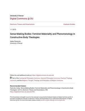 Sense-Making Bodies: Feminist Materiality and Phenomenology in Constructive Body Theologies