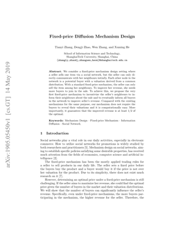 Arxiv:1905.05450V1 [Cs.GT] 14 May 2019 the Buyers Buy the Product and a Buyer Would Buy It If the Price Is Not Over Her Valuation for the Product