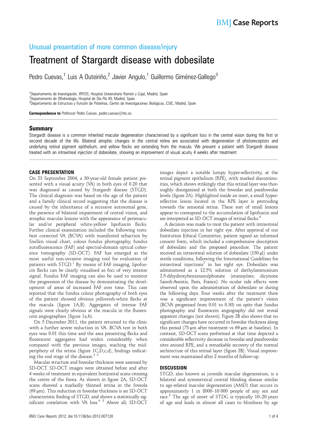 Treatment of Stargardt Disease with Dobesilate