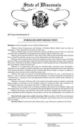 Enrolled Joint Resolution