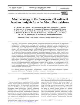 Macroecology of the European Soft Sediment Benthos: Insights from the Macroben Database