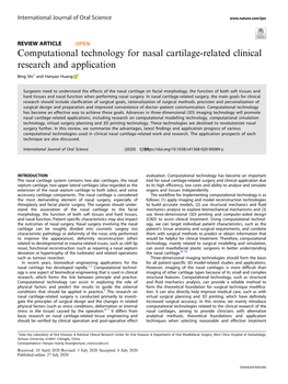 Computational Technology for Nasal Cartilage-Related Clinical Research and Application