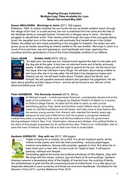 Reading Groups Booklist Master May 20