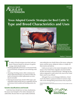 Type and Breed Characteristics and Uses