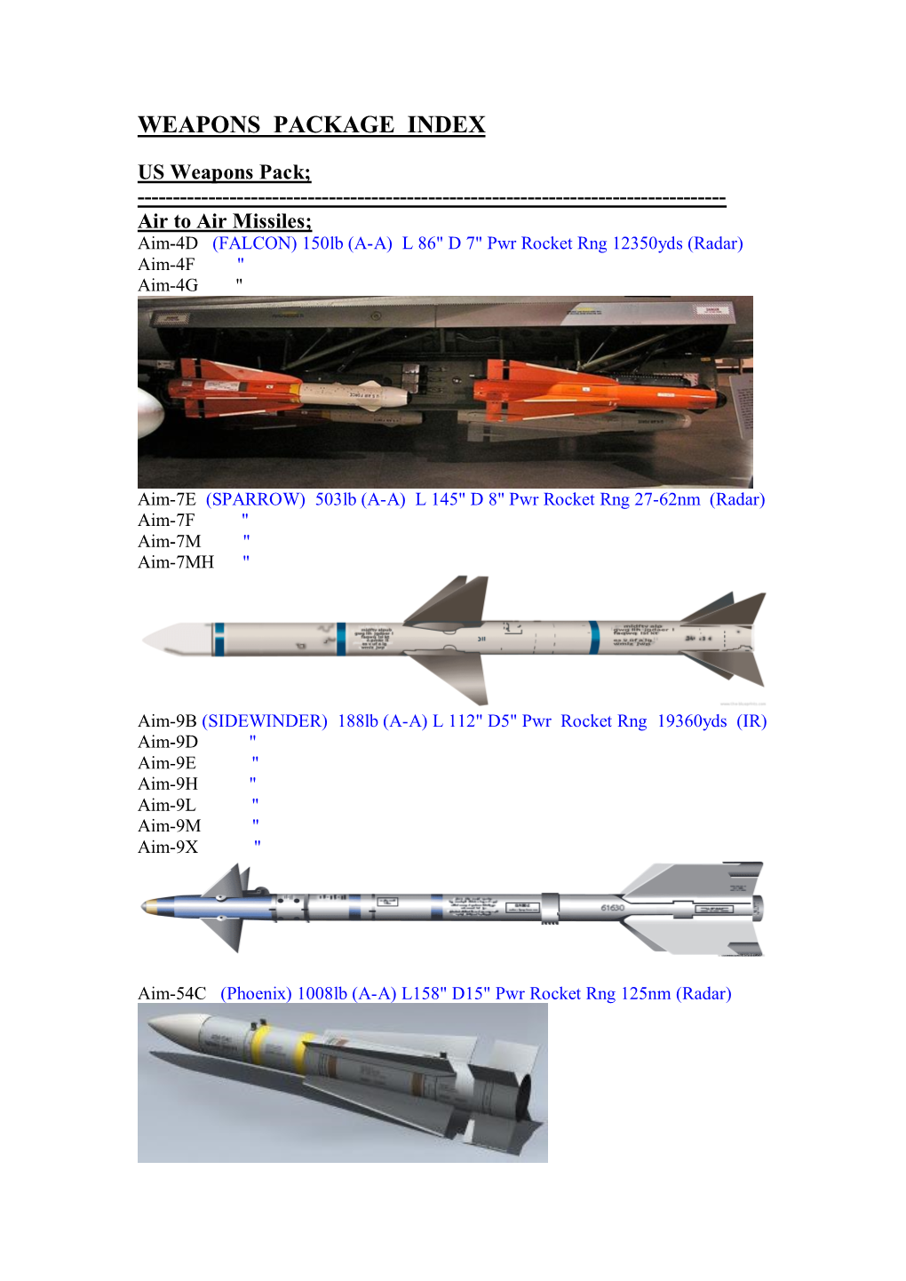 Weapons Index