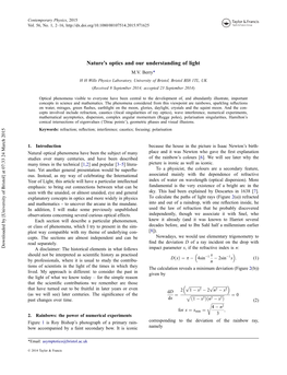 Nature's Optics and Our Understanding of Light