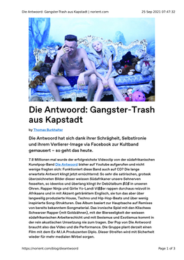 Die Antwoord: Gangster-Trash Aus Kapstadt | Norient.Com 25 Sep 2021 07:47:32