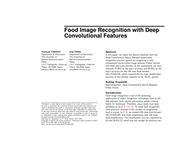 Food Image Recognition with Deep Convolutional Features