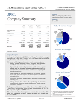 JP Morgan Private Equity Limited (“JPEL”)