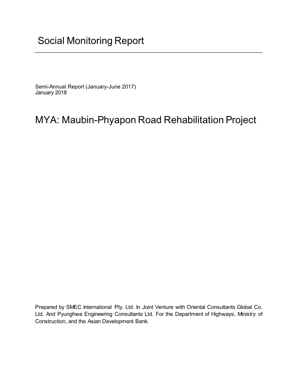 Maubin-Phyapon Road Rehabilitation Project