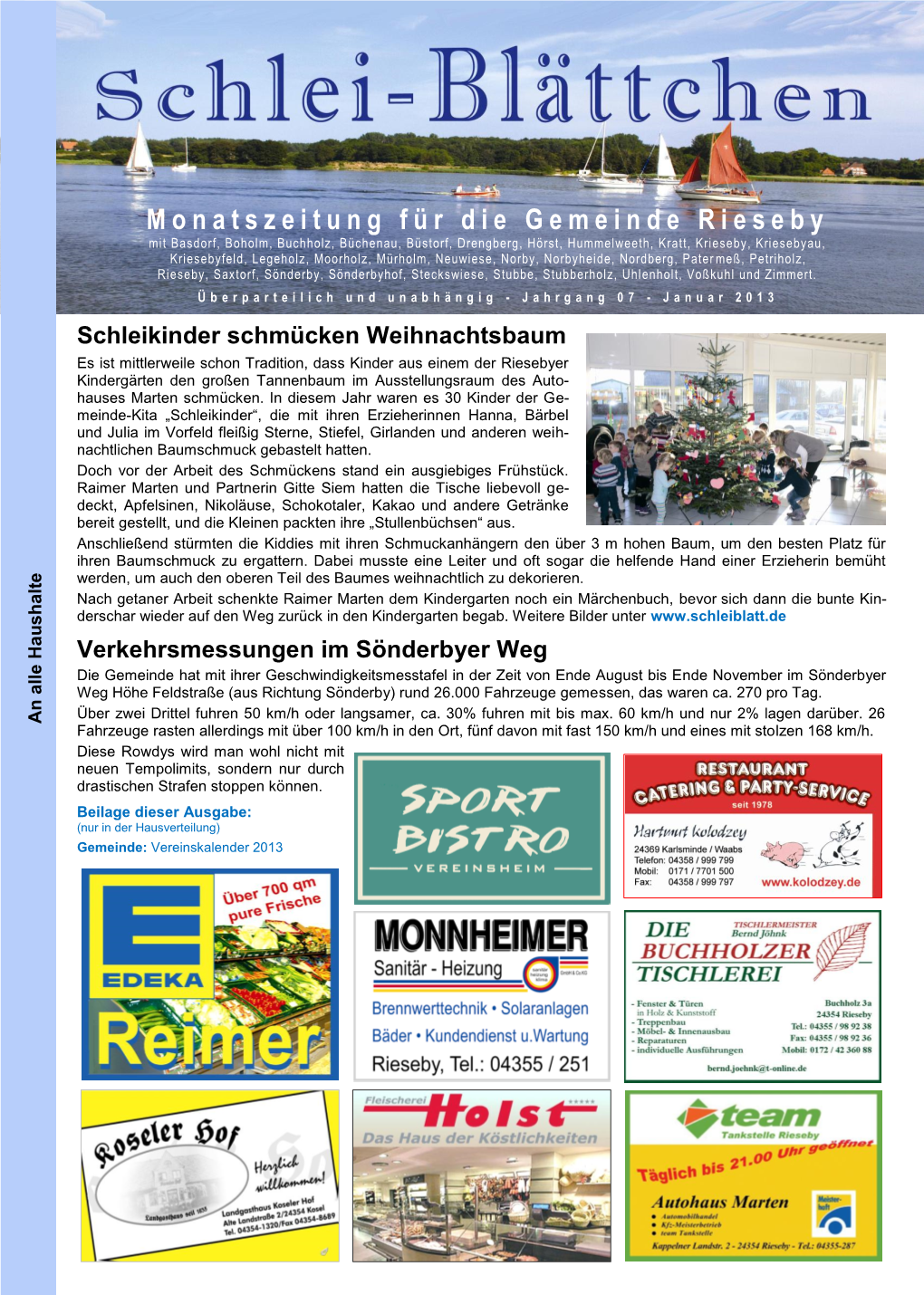 Monatszeitung Für Die Gemeinde Rieseby