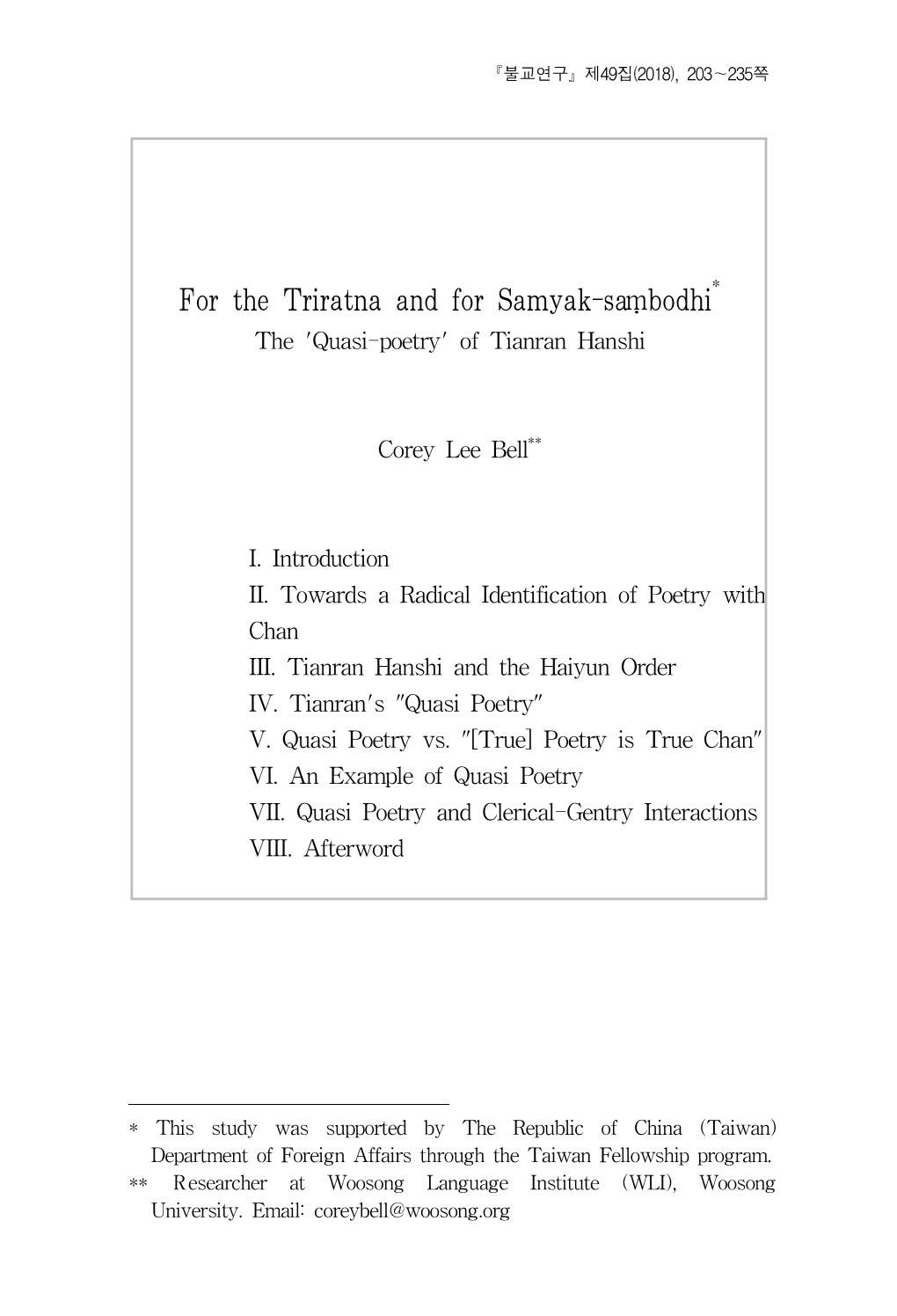 For the Triratna and for Samyak-Saṃbodhi* the 'Quasi-Poetry' of Tianran Hanshi