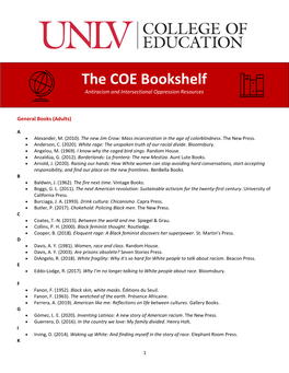 The COE Bookshelf Antiracism and Intersectional Oppression Resources