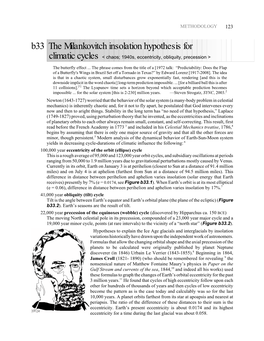 B33 the Milankovitch Insolation Hypothesis